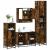 Set de mobilier de baie 4 piese Lemn prelucrat de stejar afumat GartenMobel Dekor