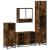 Set de mobilier de baie 4 piese Lemn prelucrat de stejar afumat GartenMobel Dekor