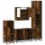 Set de mobilier de baie 4 piese Lemn prelucrat de stejar afumat GartenMobel Dekor