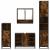 Set de mobilier de baie 4 piese Lemn prelucrat de stejar afumat GartenMobel Dekor