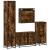 Set de mobilier de baie 4 piese Lemn prelucrat de stejar afumat GartenMobel Dekor