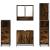 Set de mobilier de baie 4 piese Lemn prelucrat de stejar afumat GartenMobel Dekor
