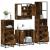 Set de mobilier de baie 4 piese Lemn prelucrat de stejar afumat GartenMobel Dekor