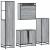 Set de mobilier de baie 4 piese Lemn stratificat gri Sonoma GartenMobel Dekor
