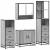 Set de mobilier de baie 4 piese Lemn stratificat gri Sonoma GartenMobel Dekor