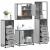 Set de mobilier de baie 4 piese Lemn stratificat gri Sonoma GartenMobel Dekor