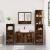 Set de mobilier de baie 4 piese Lemn prelucrat de stejar afumat GartenMobel Dekor