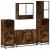 Set de mobilier de baie 4 piese Lemn prelucrat de stejar afumat GartenMobel Dekor