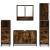Set de mobilier de baie 4 piese Lemn prelucrat de stejar afumat GartenMobel Dekor