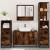 Set de mobilier de baie 4 piese Lemn prelucrat de stejar afumat GartenMobel Dekor