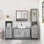 Set de mobilier de baie 4 piese Lemn stratificat gri Sonoma GartenMobel Dekor