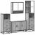 Set de mobilier de baie 4 piese Lemn stratificat gri Sonoma GartenMobel Dekor