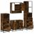 Set de mobilier de baie 4 piese Lemn prelucrat de stejar afumat GartenMobel Dekor
