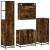 Set de mobilier de baie 4 piese Lemn prelucrat de stejar afumat GartenMobel Dekor