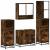 Set de mobilier de baie 4 piese Lemn prelucrat de stejar afumat GartenMobel Dekor