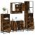 Set de mobilier de baie 4 piese Lemn prelucrat de stejar afumat GartenMobel Dekor