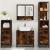 Set de mobilier de baie 4 piese Lemn prelucrat de stejar afumat GartenMobel Dekor