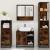 Set de mobilier de baie 4 piese Lemn prelucrat de stejar afumat GartenMobel Dekor