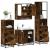 Set de mobilier de baie 4 piese Lemn prelucrat de stejar afumat GartenMobel Dekor