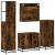 Set de mobilier de baie 4 piese Lemn prelucrat de stejar afumat GartenMobel Dekor