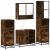 Set de mobilier de baie 4 piese Lemn prelucrat de stejar afumat GartenMobel Dekor