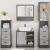 Set de mobilier de baie 4 piese Lemn stratificat gri Sonoma GartenMobel Dekor