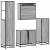 Set de mobilier de baie 4 piese Lemn stratificat gri Sonoma GartenMobel Dekor