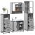 Set de mobilier de baie 4 piese Lemn stratificat gri Sonoma GartenMobel Dekor