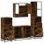 Set de mobilier de baie 4 piese Lemn prelucrat de stejar afumat GartenMobel Dekor