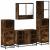 Set de mobilier de baie 4 piese Lemn prelucrat de stejar afumat GartenMobel Dekor