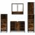 Set de mobilier de baie 4 piese Lemn prelucrat de stejar afumat GartenMobel Dekor