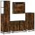 Set de mobilier de baie 4 piese Lemn prelucrat de stejar afumat GartenMobel Dekor