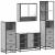 Set de mobilier de baie 4 piese Lemn stratificat gri Sonoma GartenMobel Dekor