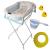 Cadita pliabila bebelusi albastra, suport metalic KidsCare, termometru, perna reductor, jucarii, protectie cap, cana pliabila for Your BabyKids