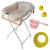 Cadita pliabila roz cu suport metalic KidsCare, termometru, perna reductor, jucarii, protectie cap, cana pliabila for Your BabyKids