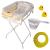 Cadita pliabila bej cu suport metalic KidsCare, termometru, perna reductor, jucarii, protectie cap, cana pliabila for Your BabyKids