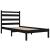 Cadru de pat mic single, negru, 75x190 cm, lemn masiv de pin GartenMobel Dekor