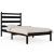Cadru de pat mic single, negru, 75x190 cm, lemn masiv de pin GartenMobel Dekor