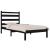 Cadru de pat mic single, negru, 75x190 cm, lemn masiv de pin GartenMobel Dekor