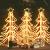 Figurină brad de Crăciun pliabil LED 3 buc alb cald 87x87x93 cm GartenMobel Dekor