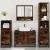 Set de mobilier de baie 4 piese Lemn prelucrat de stejar afumat GartenMobel Dekor