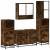 Set de mobilier de baie 4 piese Lemn prelucrat de stejar afumat GartenMobel Dekor