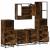 Set de mobilier de baie 4 piese Lemn prelucrat de stejar afumat GartenMobel Dekor