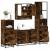 Set de mobilier de baie 4 piese Lemn prelucrat de stejar afumat GartenMobel Dekor