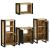 Set de mobilier pentru baie 4 pcs Maro Lemn de mango solid GartenMobel Dekor