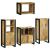 Set de mobilier pentru baie 4 pcs Maro Lemn de mango solid GartenMobel Dekor