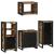 Set de mobilier pentru baie cu ușă 4 pcs Lemn recuperat solid GartenMobel Dekor