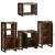 Set de mobilier pentru baie cu ușă 4 pcs Lemn recuperat solid GartenMobel Dekor