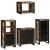 Set de mobilier pentru baie cu ușă 4 pcs Lemn recuperat solid GartenMobel Dekor