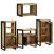 Set de mobilier pentru baie 4 pcs Maro Lemn de mango solid GartenMobel Dekor